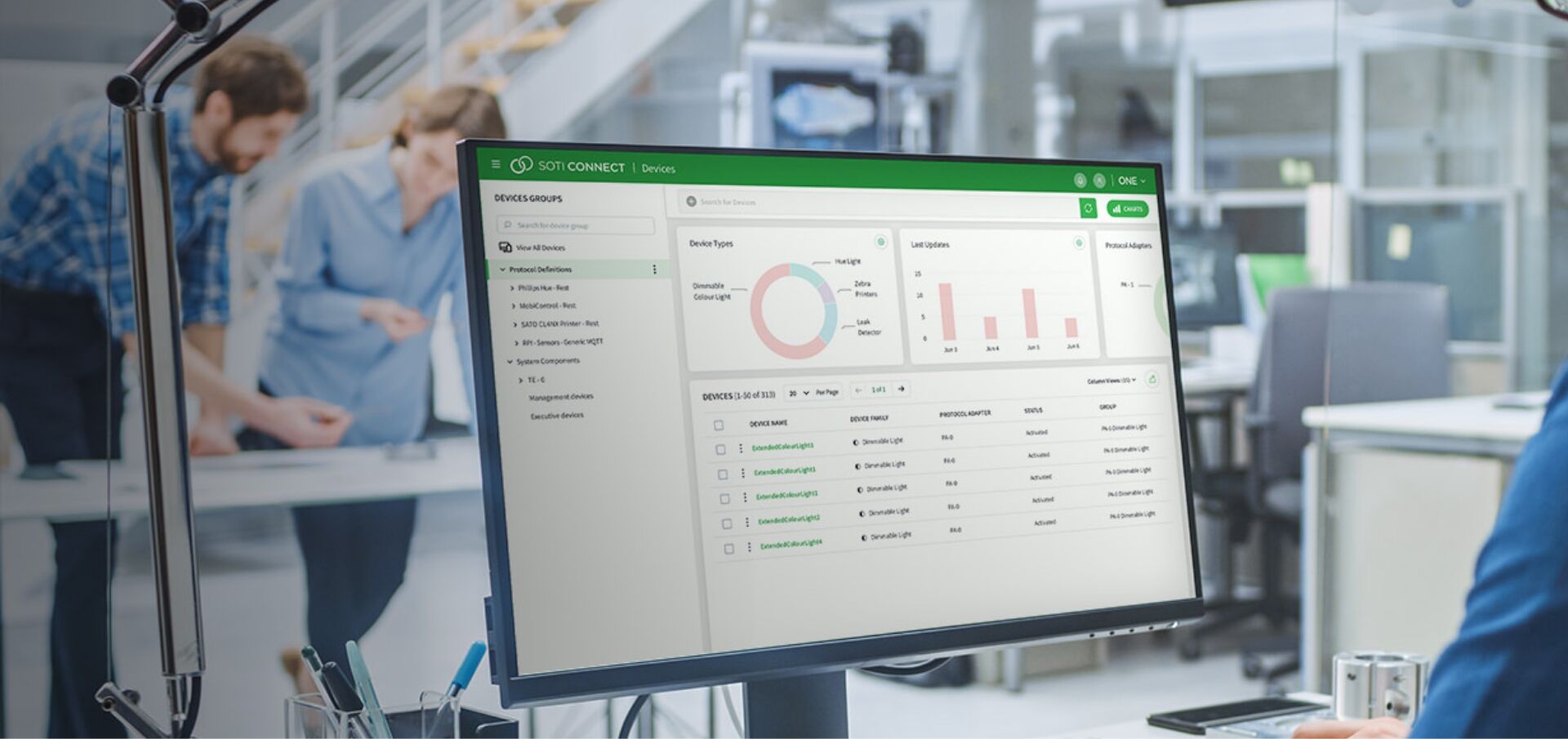 Computer screen of SOTI Connect software