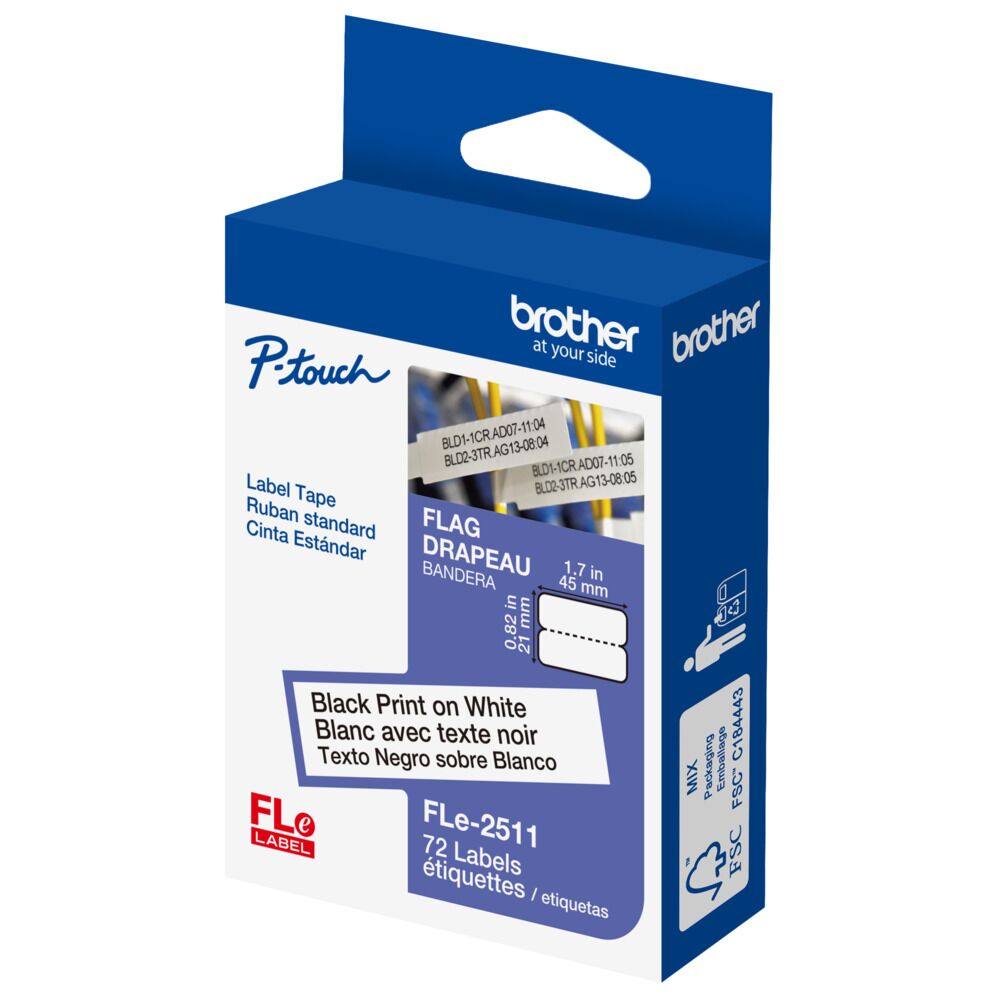 FLe-2511 - 45mm White Non-Laminated Flag Labels