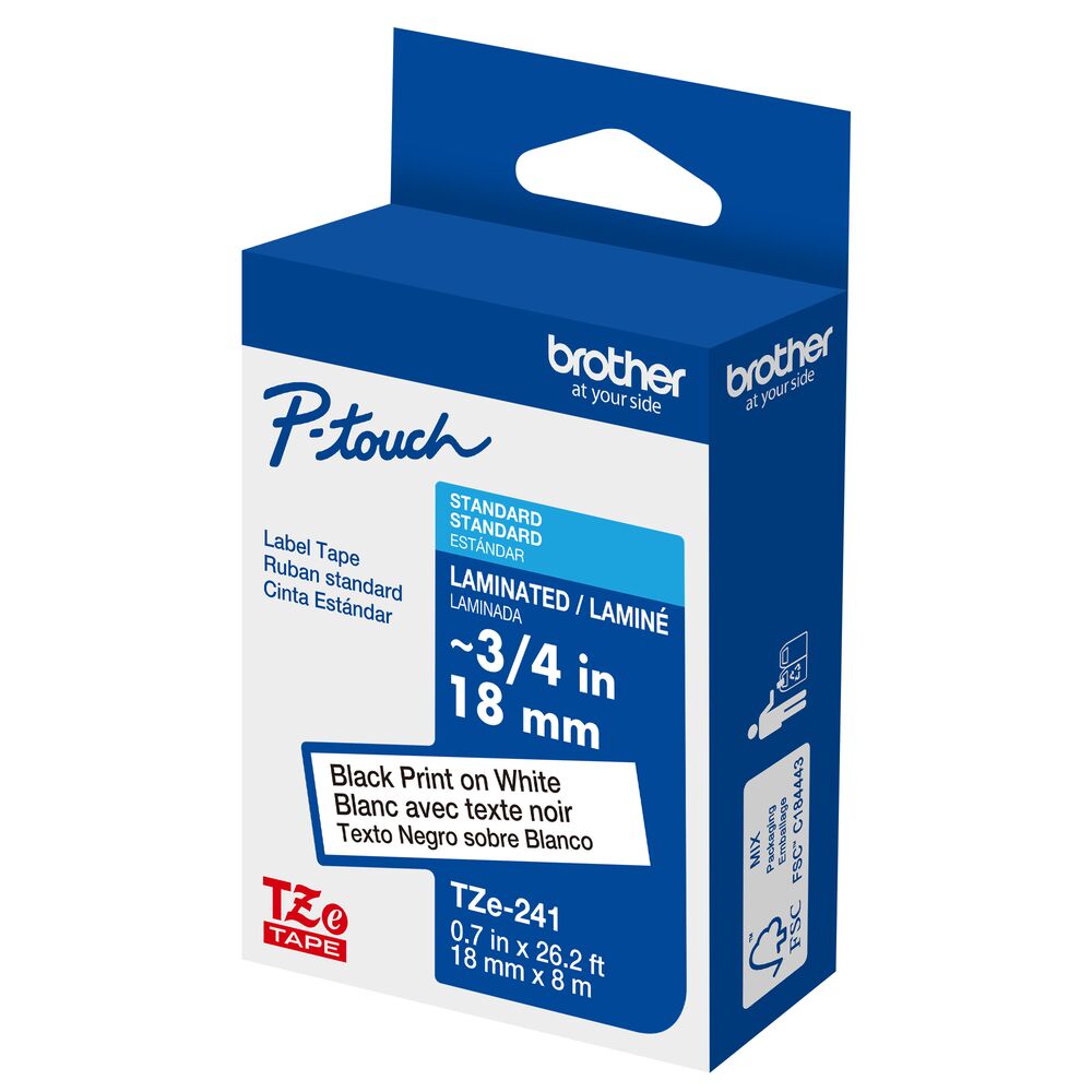 G-RAP tape専用 TZe-241 - 18mm Black on White Laminated Label Tape