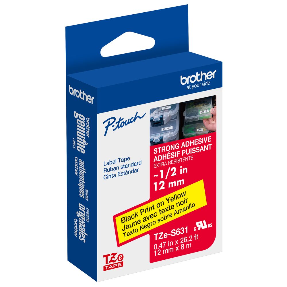 TZe-S631 - 12mm Black on Yellow Laminated Label Tape