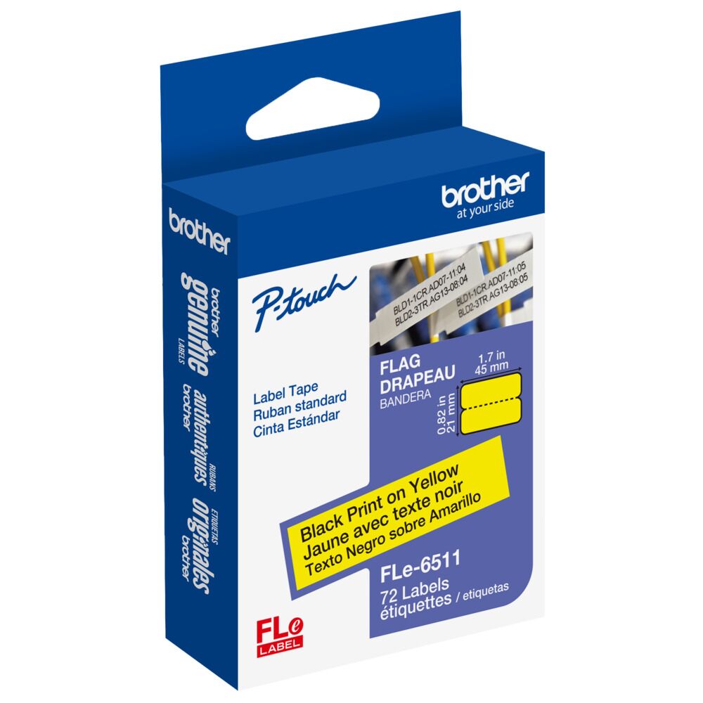 FLe-2511 - 45mm Yellow Non-Laminated Flag Labels