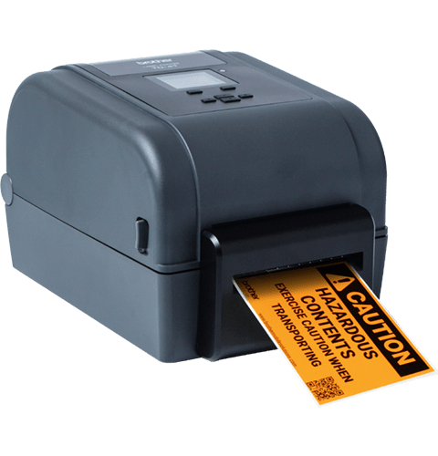 Brother TD-4750TNWBCS Printer - Left Facing - Printing Hazardous Contents Label