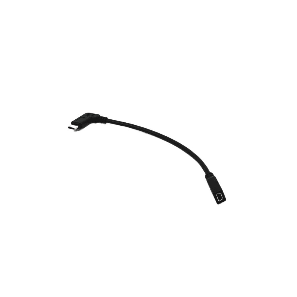 LBX108001 is a black USB-C adapter cable with a short, flexible cord on a white background.