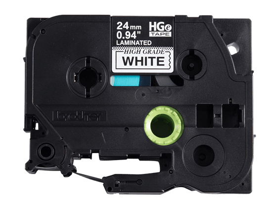 TZe-251 - 24mm Black on White Laminated Label Tape
