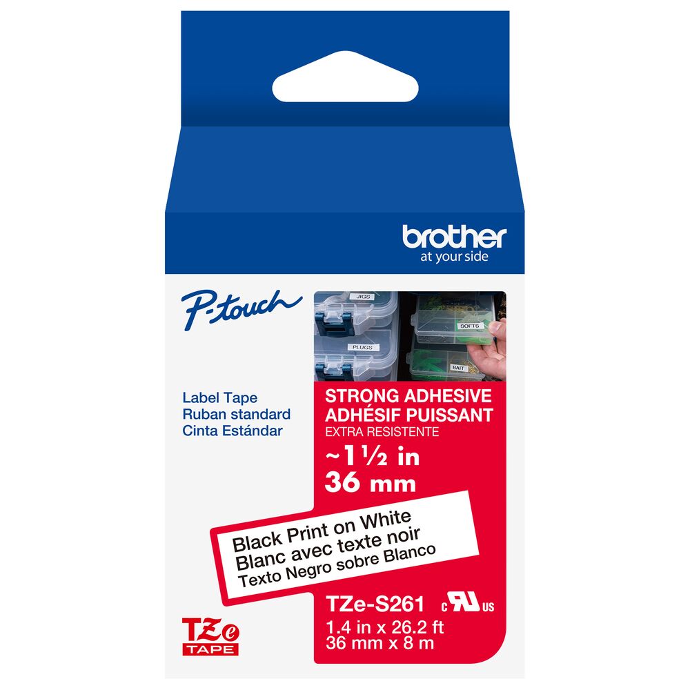 TZe-S261 - 36mm Black on White Laminated Label Tape